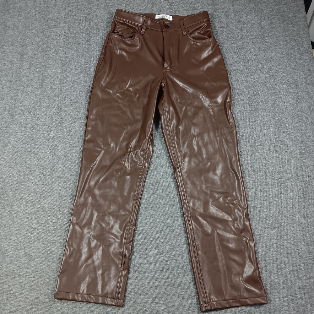 Abercrombie & Fitch Pants Womens 6 Faux Leather Straight Ultra High Rise 90s